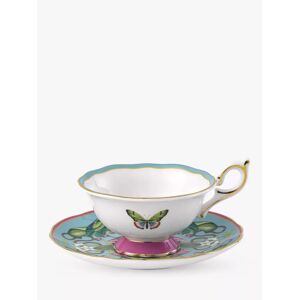 Wedgwood Wonderlust Menagerie Bone China Cup & Saucer, 140ml, Blue/Multi - Blue/Multi - Unisex