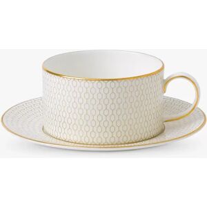 Wedgwood Gio Gold Bone China Tea Cup & Saucer, White/Gold - White/Gold - Unisex