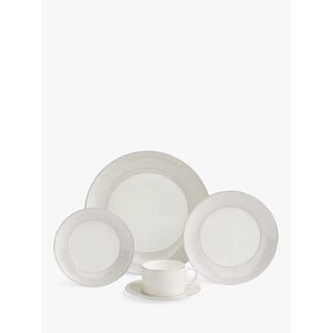Wedgwood Gio Platinum Fine Bone China Dinnerware Set, 5 Piece, White - White - Unisex