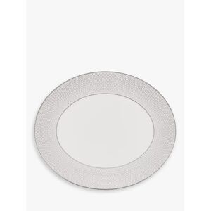 Wedgwood Gio Platinum Fine Bone China Oval Platter, 33cm, White - White - Unisex