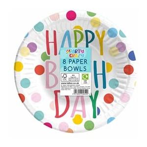 The Home Fusion Company Spotty Birthday Party Plates Bowls Napkins Cups Party Blowers Parties Tableware