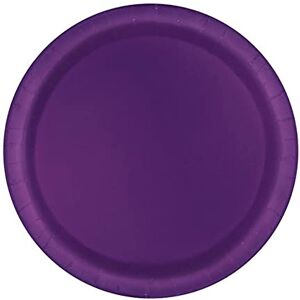 Unique 3304EU Eco-Friendly Paper Plates-18 cm-Deep Purple Colour-8 Count (Pack of 1)