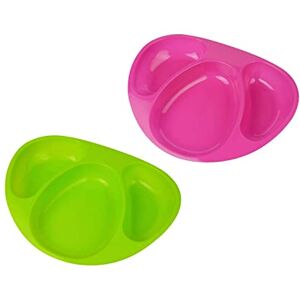 Yöl 2 Divided Mealtime Feeding Plates Bowls Baby Toddler Pink Green BPA Free