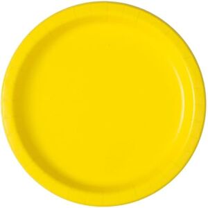 Unique 47264EU Eco-Friendly Paper Plates-18 cm-Neon Yellow-8 Count (Pack of 1), Pack of 8