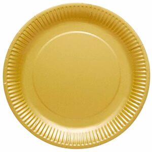 Amscan 9915400-214-66 - Gold Eco-Friendly Recyclable Paper Party Plates - 8 Pack