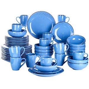 HBJZXLOK Dinner Plate Set 48-Piece Stoneware Ceramic Dinnerware Set with Dinner Plate, Dessert Plate, 800ml Bowl, 380ml Mug Set