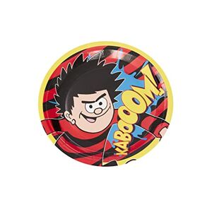 Smiffys Beano Tableware Party Plates x8 for Kids 23cm Diameter Multi-Coloured Official Beano Licensed Partyware with Explosive Bold Comic Book Design Perfect for Vibrant Birthday Parties
