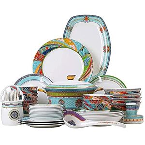 HXFRTHNM Dinnerware Sets Dish Set,Resistant Dinner SetPorcelains,Ceramic Dishes/Plates and Bowls,Microwave,Oven and Dishwasher Safe