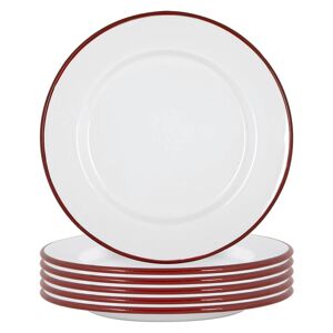 Argon Tableware White Enamel Dinner Plates 25.5cm Pack of 6