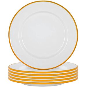 Argon Tableware White Enamel Dinner Plates 25.5cm Pack of 6