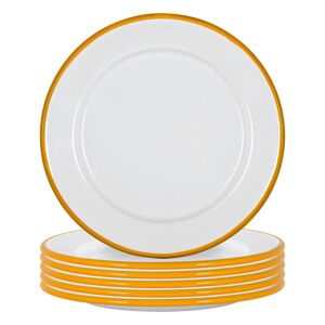 Argon Tableware White Enamel Side Plates 20cm Pack of 6