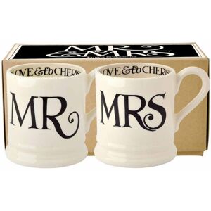 Emma Bridgewater Black Toast 'Mr & Mrs' Set of 2 1/2 Pint Mugs (Boxed)