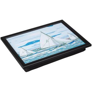 Denby Sailing Lap Tray With Black Edge