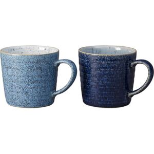 Denby Studio Blue 2 Piece Ridged Mug Set