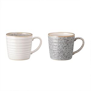 Denby Studio Grey Set Of 2 Ridged Mugs