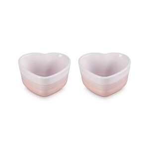 Le Creuset Shell Pink Stoneware Set of 2 Heart Ramekins
