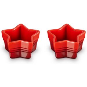 Le Creuset Cerise Stoneware Set of 2 Star Ramekins