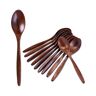 Jojomino Wooden Spoons, 10 PCS Wood Soup Spoon Set, Long Handle Natural Wood Table Spoons