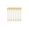 KALIONE 8 Pcs Gold Coffee Spoons 7.6-Inch Long Handle Ice Tea Spoons Ice Cream Spoon Sta