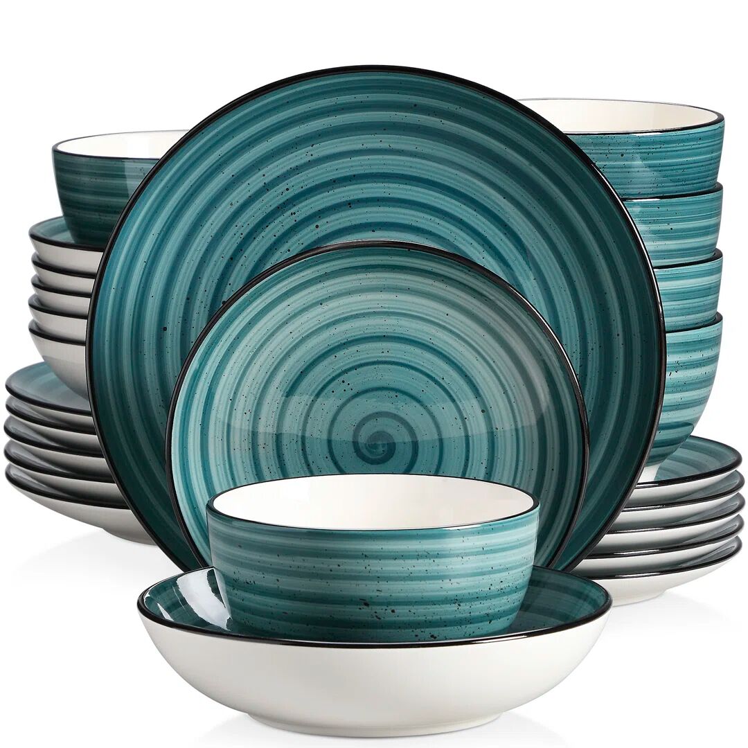 Photos - Tablecloth / Napkin Brambly Cottage Kalig 24 Piece Dinnerware Set, Service for 6 green