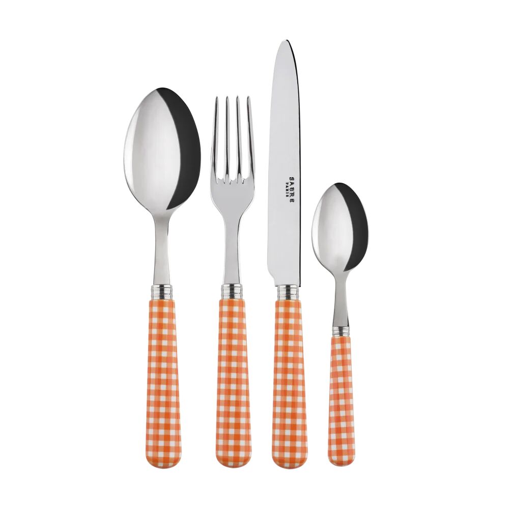 Photos - Cutlery Set Sabre Paris - 24 Pieces  Gingham orange
