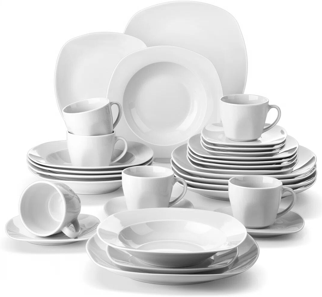 Photos - Tablecloth / Napkin Ivy Bronx ELISB 30 Piece Dinnerware Set, Service for 6 white