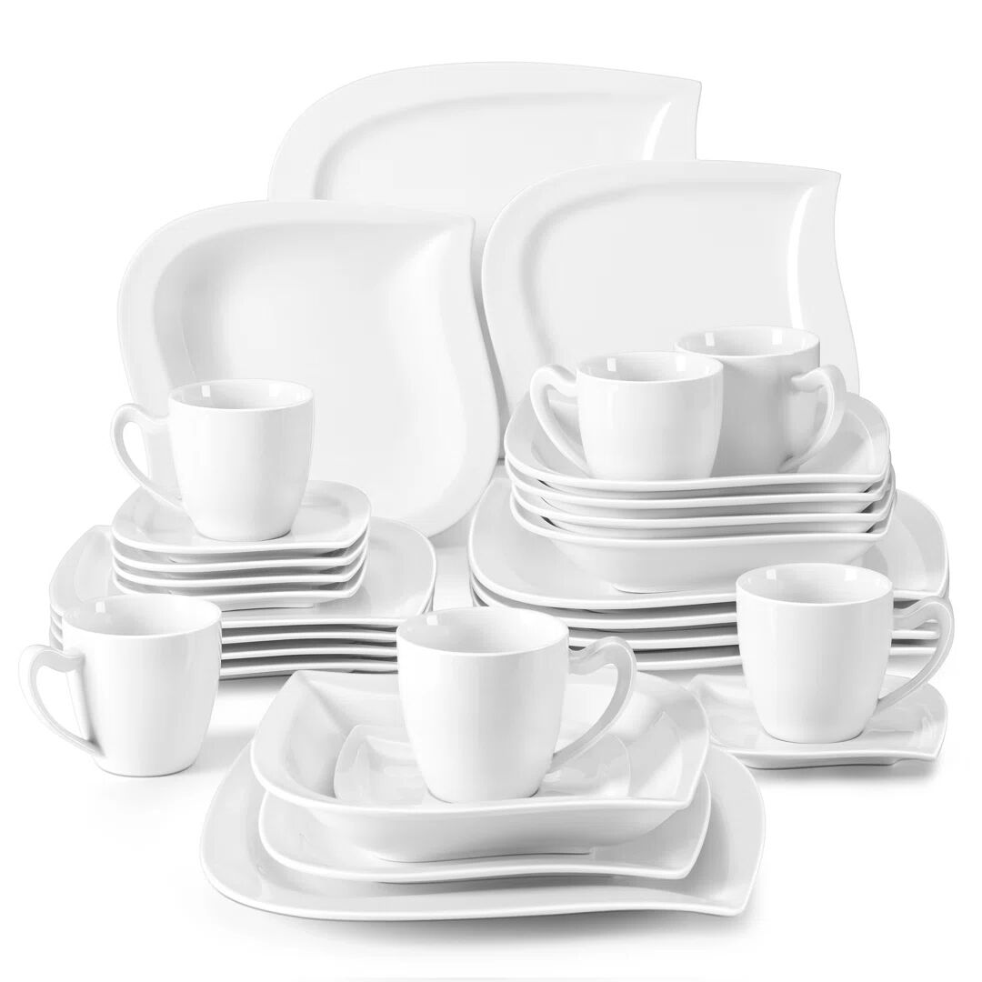 Photos - Tablecloth / Napkin Ivy Bronx ELVIRC 30 Piece Dinnerware Set, Service for 6 white