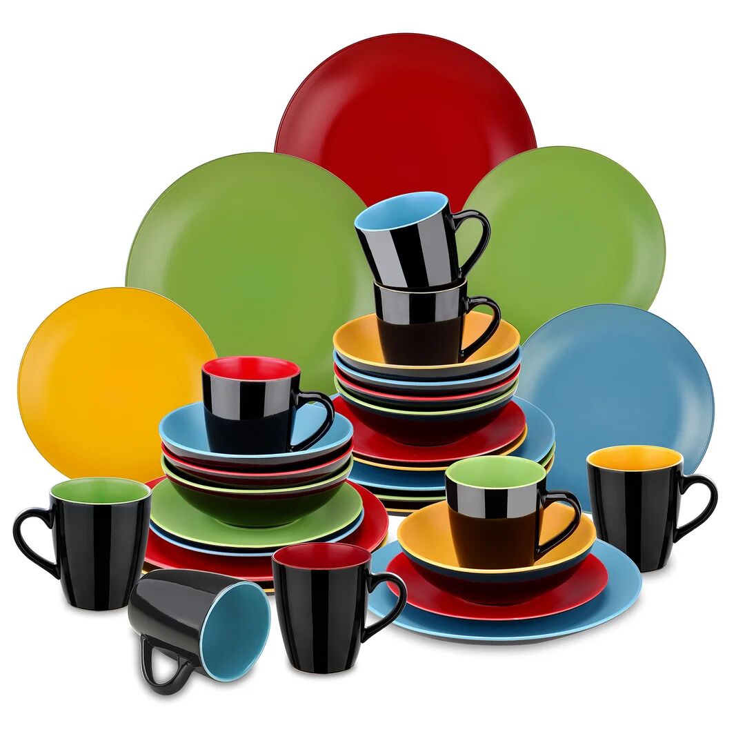 Photos - Tablecloth / Napkin Blue Elephant Allenbac 32 Piece Dinnerware Set, Service for 8 red/green/bl