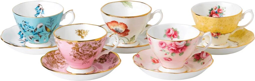 Photos - Other tableware Royal Albert 100 Years Of  - Teacup & Saucer  blue/pink/yellow 1 (1950-1990)