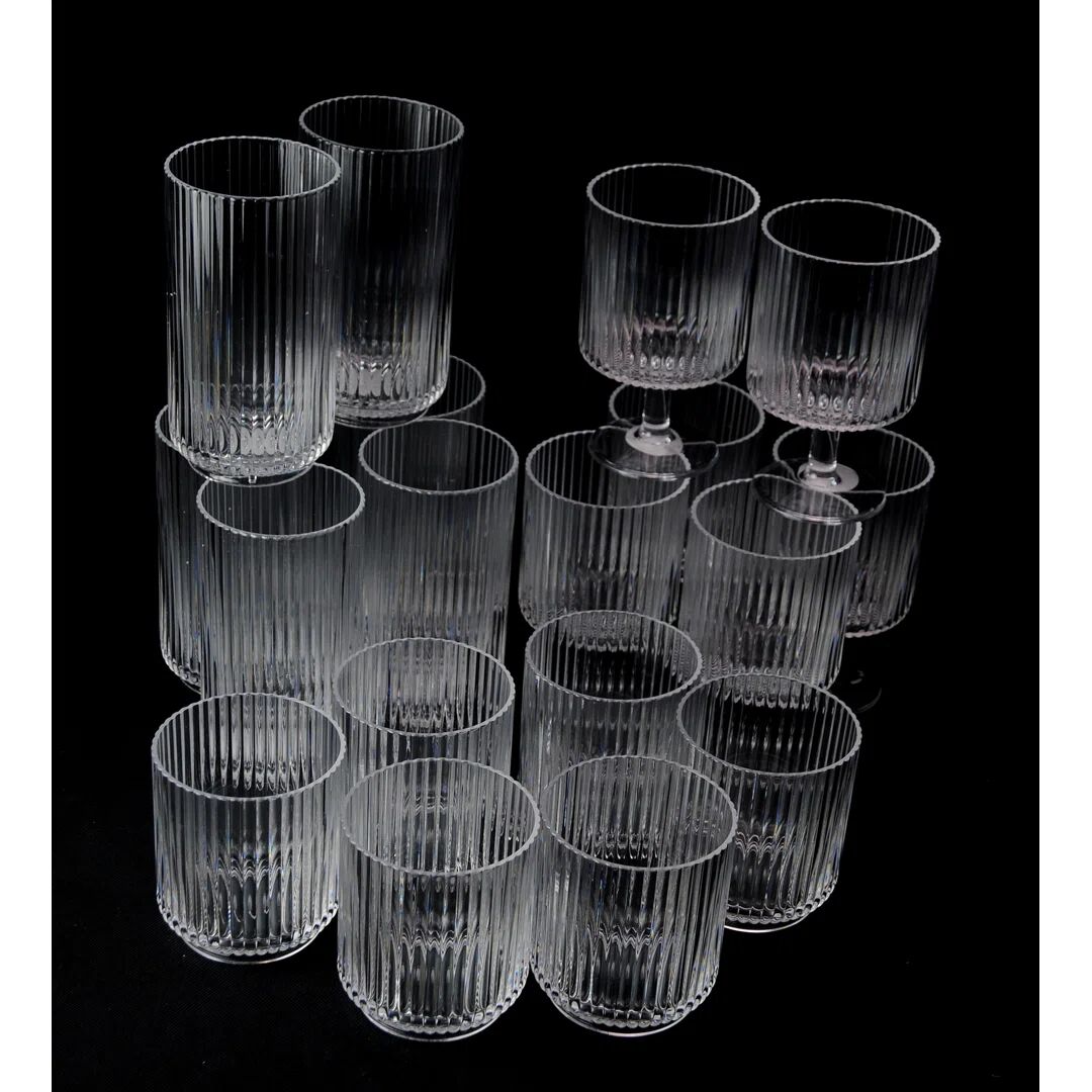 Photos - Glass Tar Hong 18 Piece Acrylic Assorted Glassware Set 16.0 H x 8.0 W cm