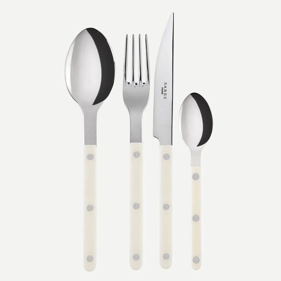 Photos - Cutlery Set Sabre Paris - 24 Pieces  Bistrot Shiny Solid gray/white