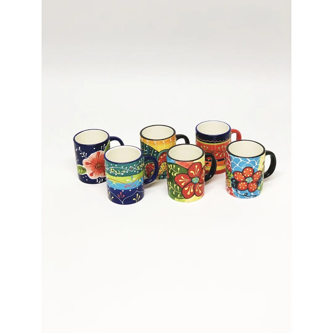 Photos - Glass Bloomsbury Market Escatawpa Handmade Ceramic Mugs (6) blue/red/yellow 10.0