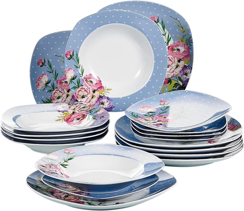 Photos - Tablecloth / Napkin Blue Elephant Aduo 18 Piece Dinnerware Set, Service for 6 blue/white