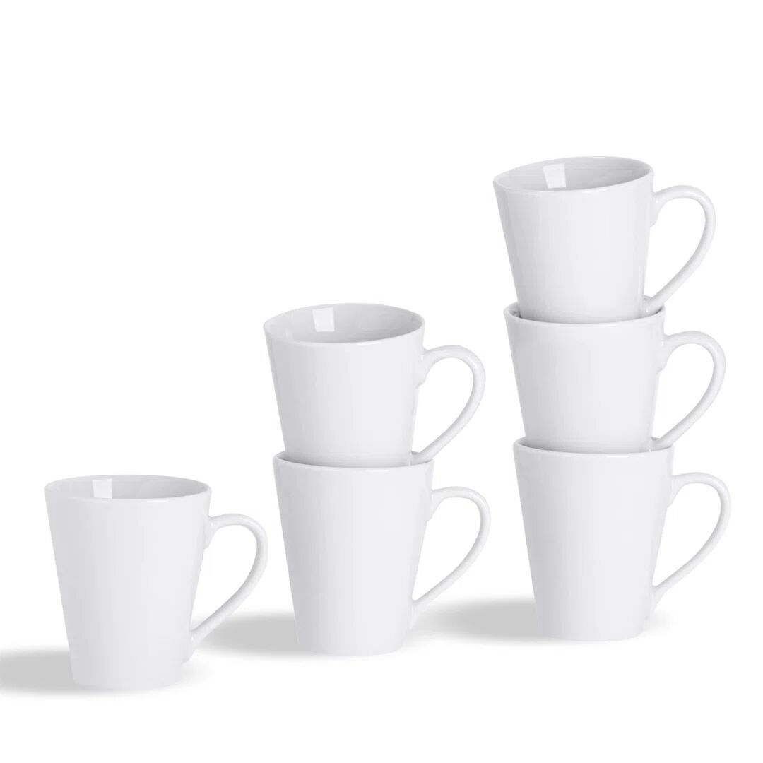 Photos - Glass Argon Tableware - Classic Latte Mugs - 285ml - White white 10.0 H x 8.4 W