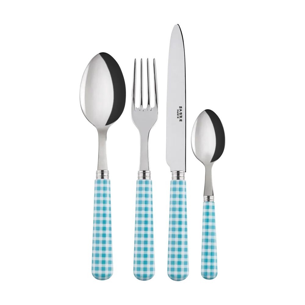Photos - Cutlery Set Sabre Paris - 24 Pieces  Gingham blue