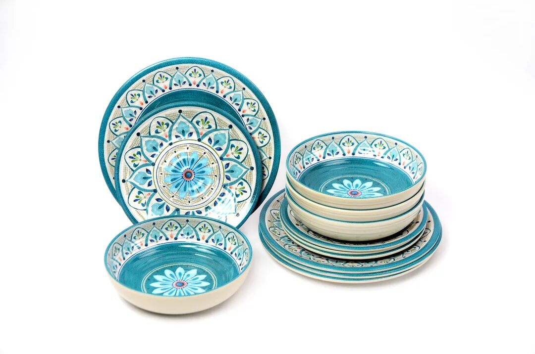 Photos - Tablecloth / Napkin Latitude Vive Mauricio 12 Piece Melamine Dinnerware Set, Service for 4 blu