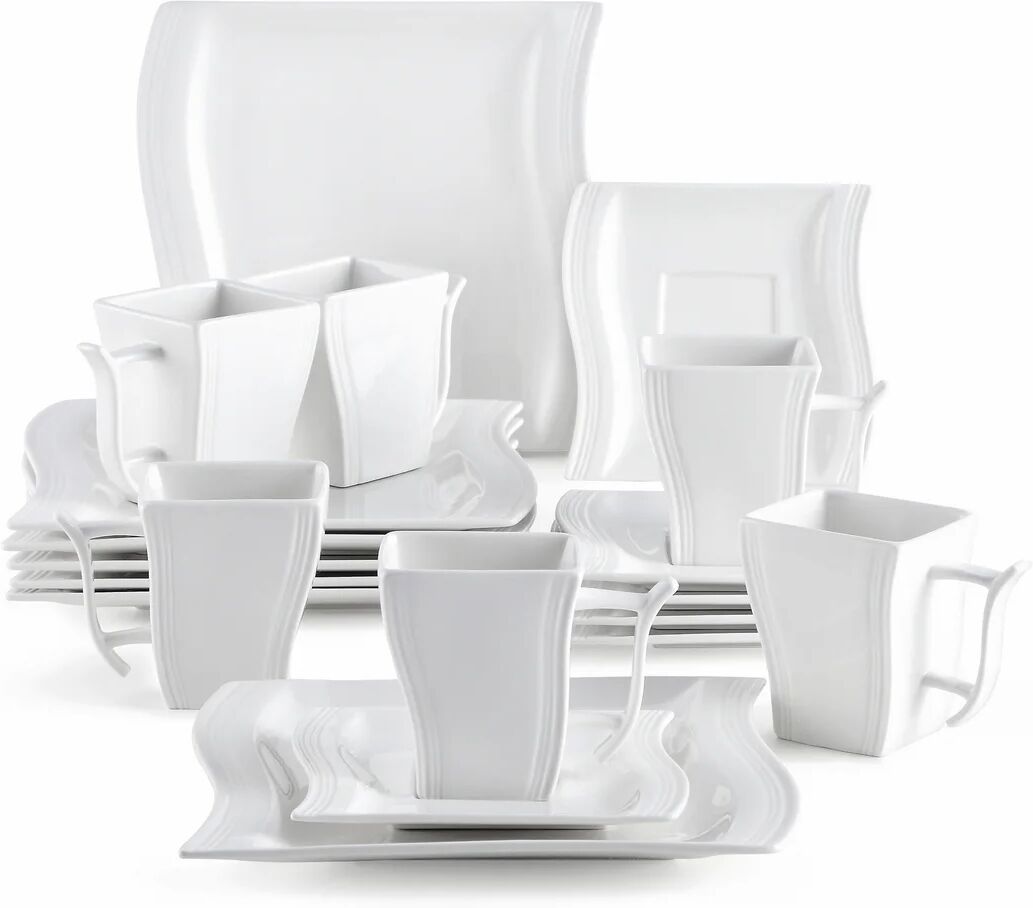 Photos - Tablecloth / Napkin Ivy Bronx FLORAC 18 Piece Dessert Set, Service for 6 white