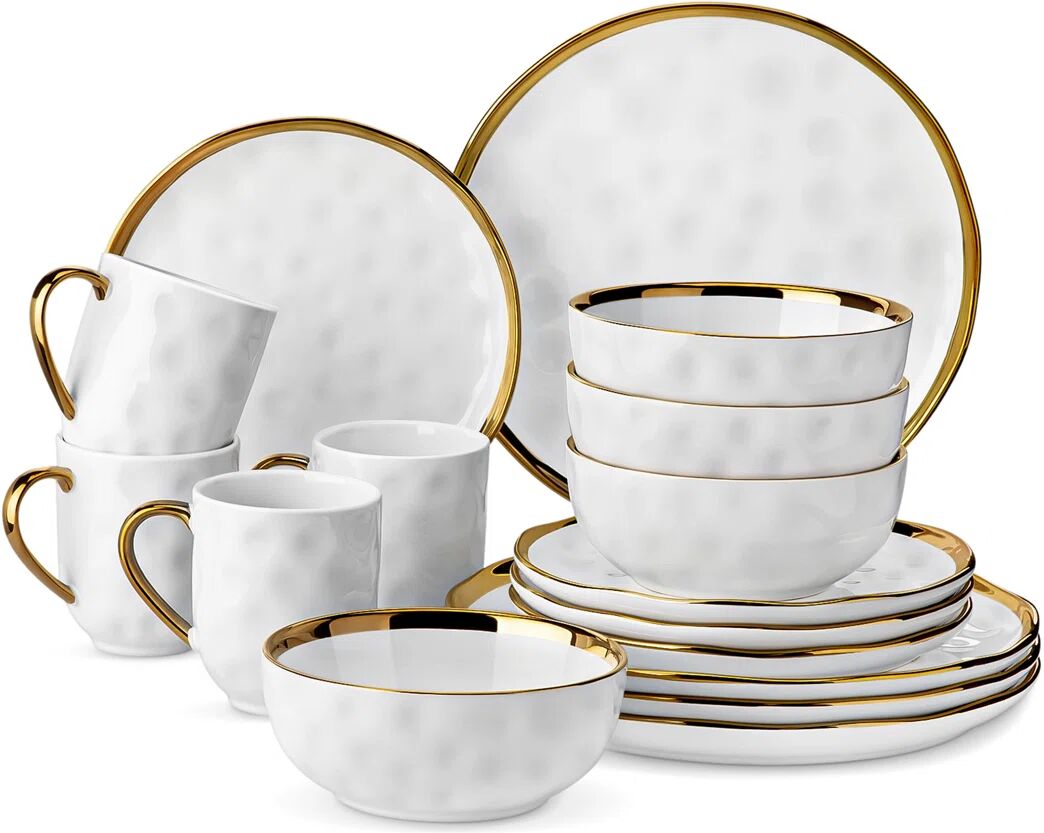 Photos - Tablecloth / Napkin Mercer41 Vara 16 Piece Dinnerware Set, Service for 4 white