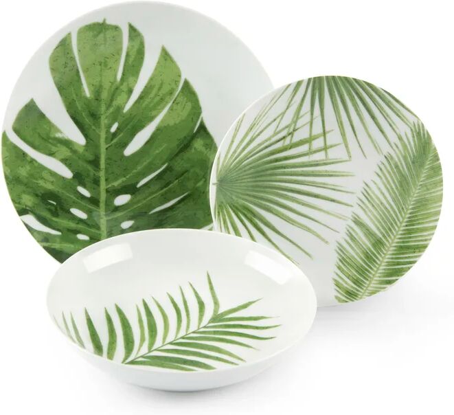 Photos - Tablecloth / Napkin Excelsa Foliage 18 Piece Dinnerware Set, Service For 6 green