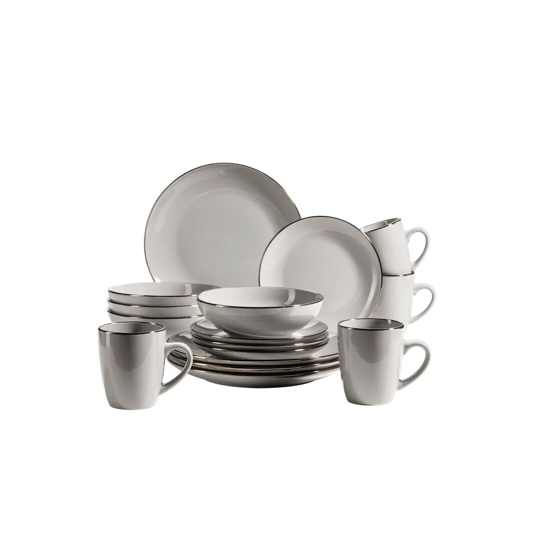 Photos - Tablecloth / Napkin Latitude Run Pashkhi Stoneware Dinnerware - Set of 16 gray