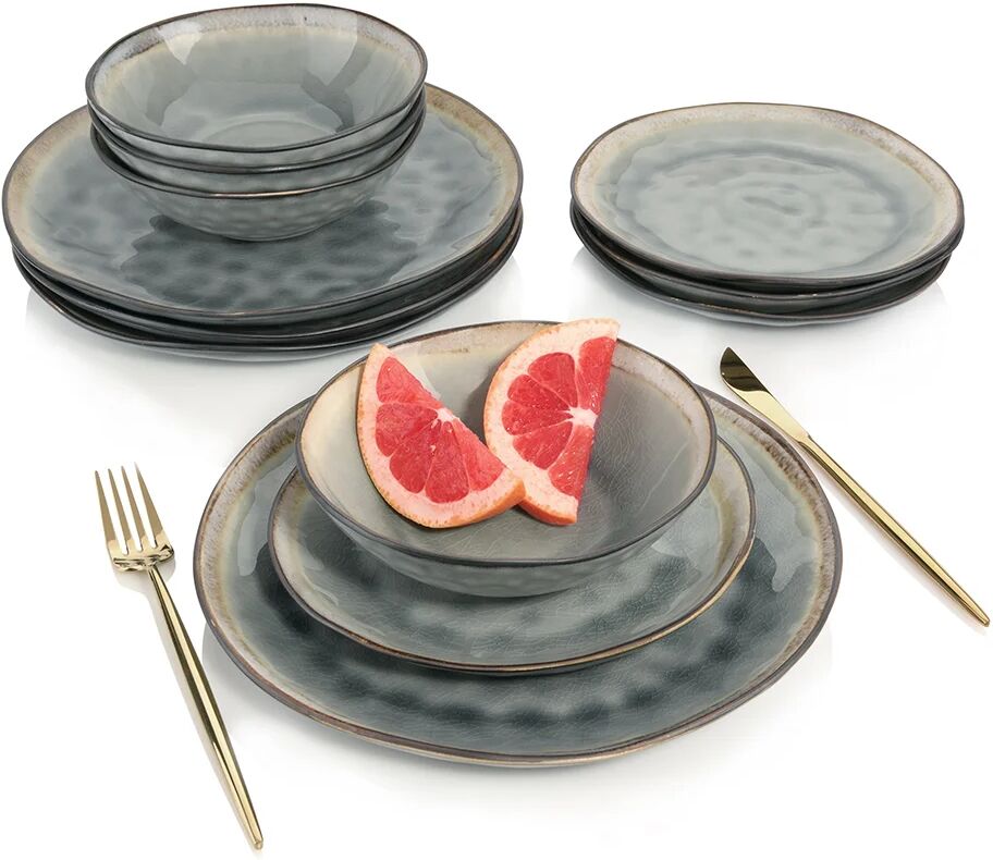 Photos - Tablecloth / Napkin Highland Dunes Ruth 12 Piece Dinnerware Set, Service for 4 gray