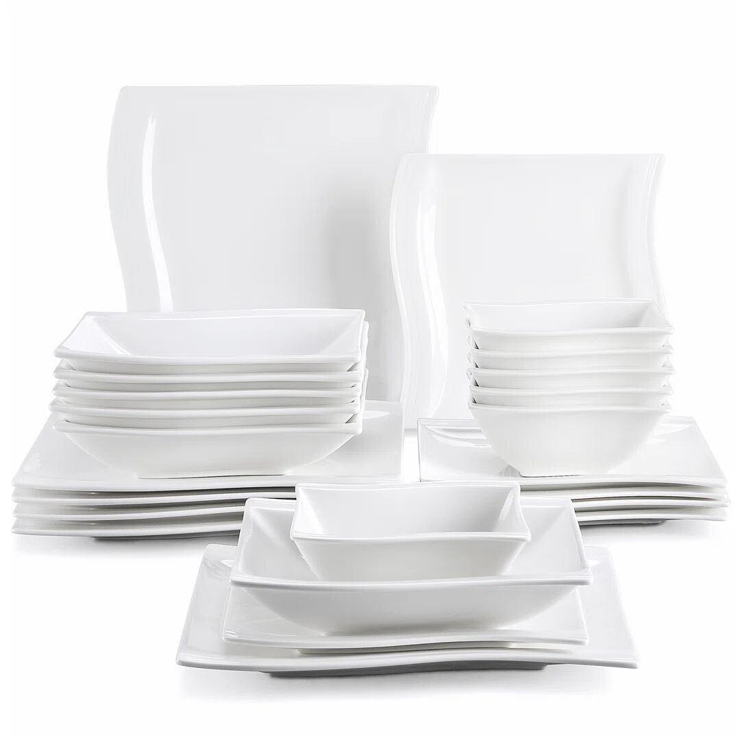 Photos - Tablecloth / Napkin Metro Adlie 16-Piece Ivory White Porcelain China Dinnerware Set, Service F