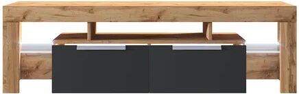 Selsey Living Vergon TV Stand for TVs up to 75" Selsey Living Colour: Lancaster Oak/Black Glass