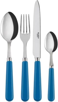 Sabre Paris Basic 4 Piece 18/10 Stainless Steel Cutlery Set, Service for 1 Sabre Paris Colour: Cerulean Blue