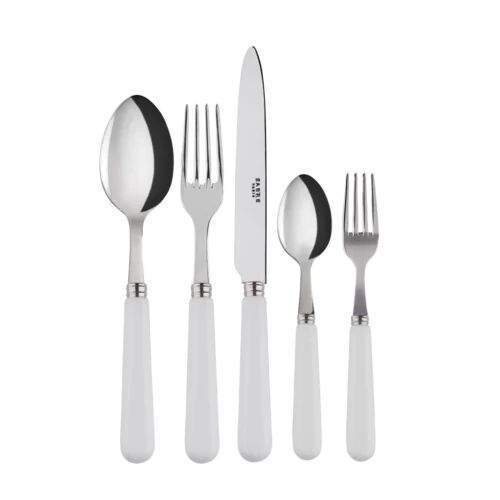 Sabre Paris Basic 5 Piece 18/10 Stainless Steel Cutlery Set, Service for 1 Sabre Paris Colour: White