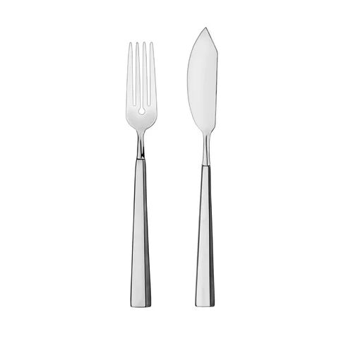 Elia Palladio 12 Piece 18/10 Stainless Steel Fish Cutlery Set Service for 6 Elia  - Size: 15cm H X 26cm W X 16cm D