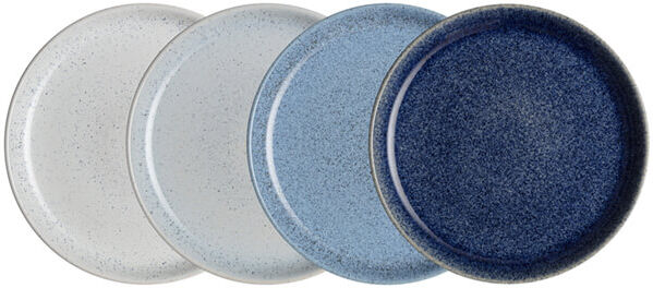 Denby Studio Blue 4 Piece Coupe Dinner Plate Set