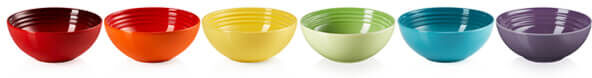 Le Creuset Rainbow Set of 6 Cereal Bowls