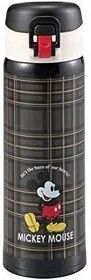 Pearl Disney Lightweight One Touch Personal Stainless Mug Bottle 500ml (Mickey Mouse Check) One Size  - Womens