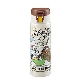 Pearl Disney Lightweight One Touch Personal Stainless Mug Bottle 500ml (Chip & Dale) One Size  - Womens